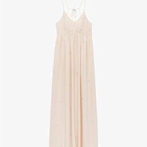 Mango Cream Maxi Dress with Delicate Straps